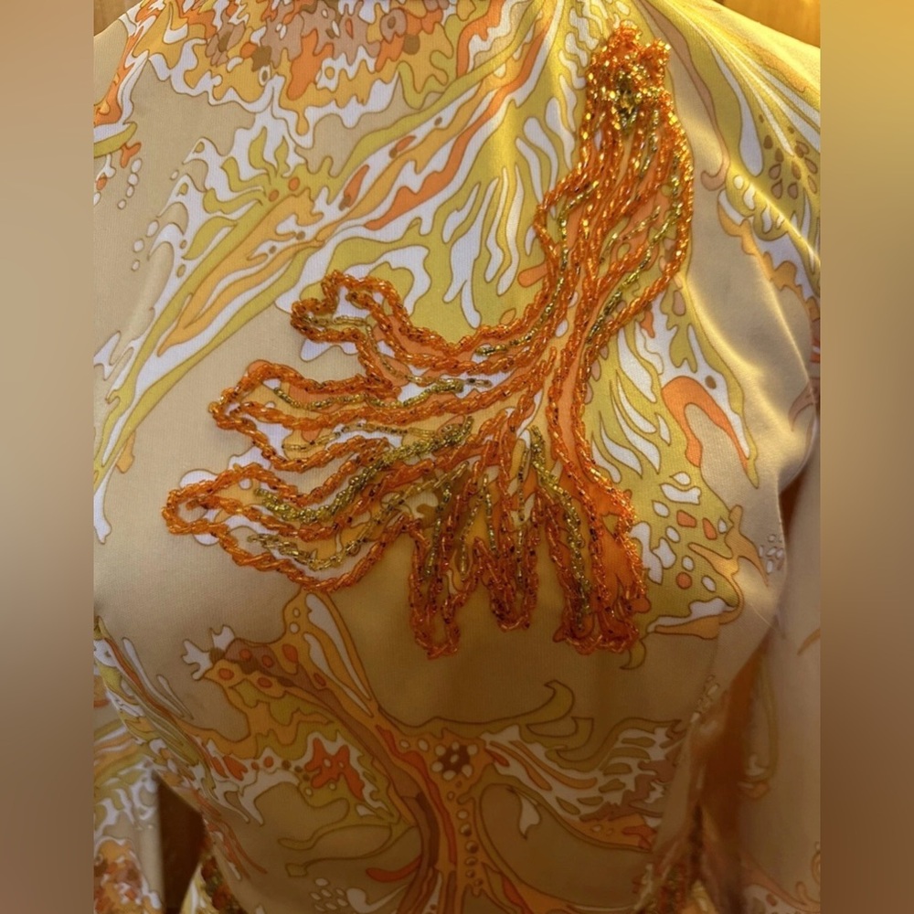 Hand Beaded Fred Rothschild Imperial Designs  1960’s elegant cocktail dress - Picture 3 of 11